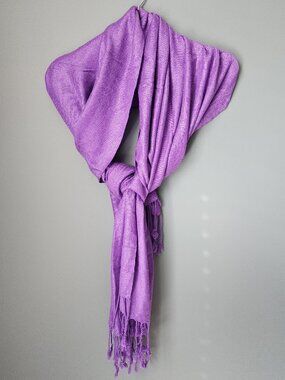 2/$15 Purple Pashmina Scarf Wrap w/Fringe